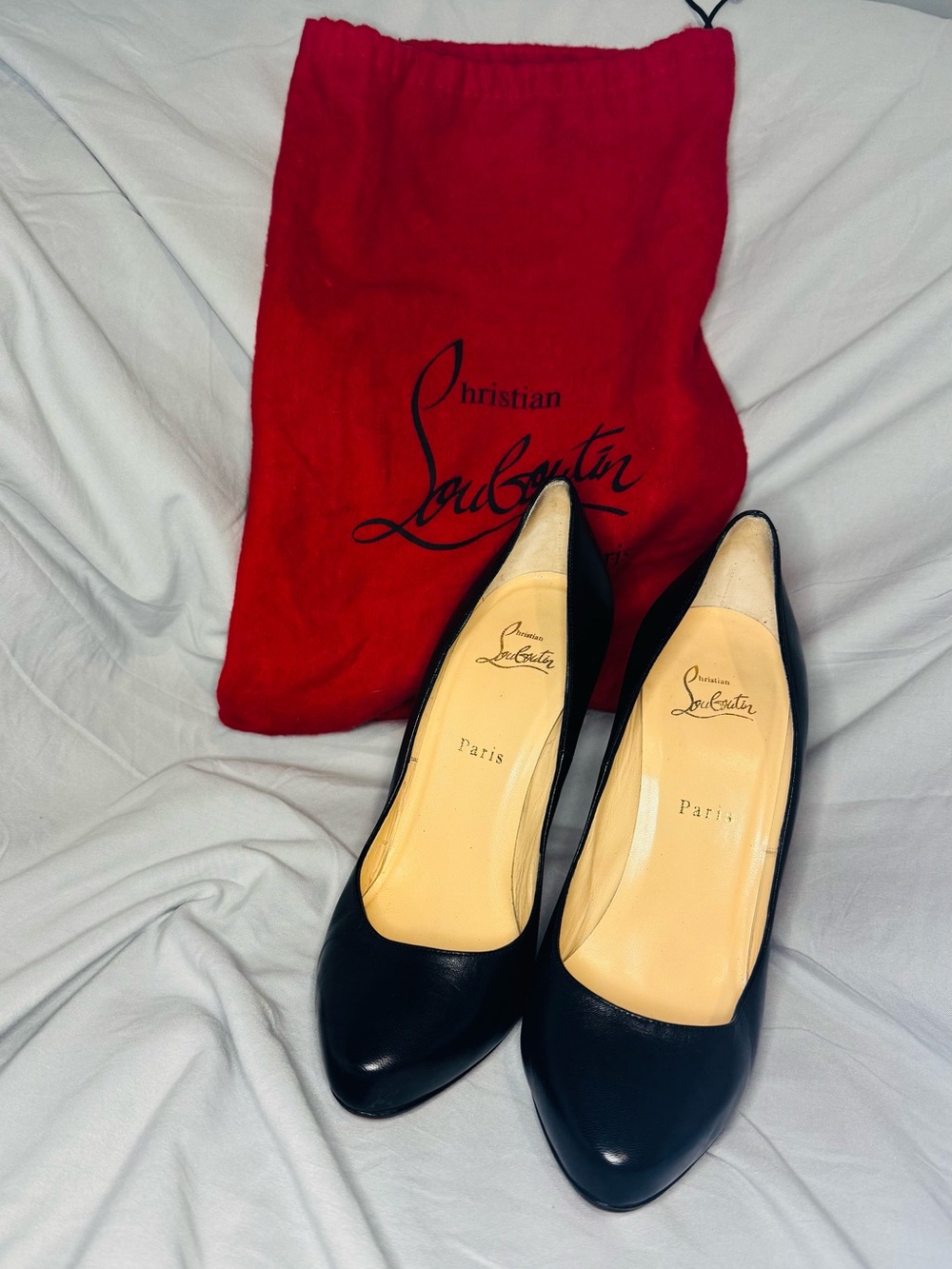 Christian Louboutin Black Leather 100 Pumps